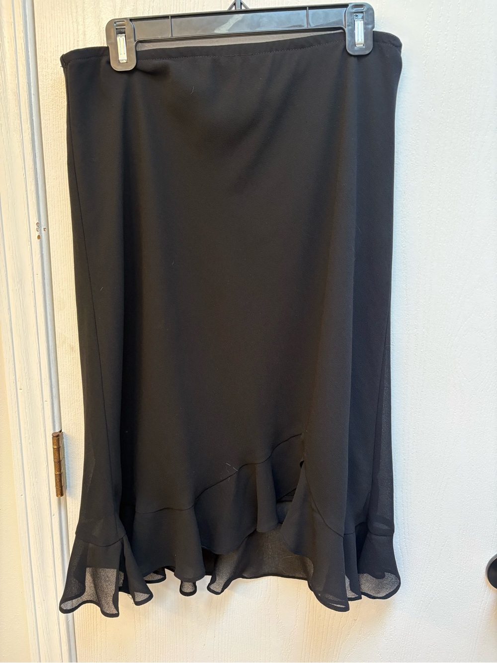 Metaphor Black Asymmetric Ruffle Hem Skirt